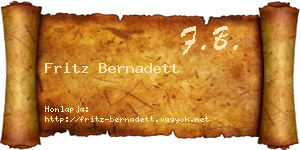 Fritz Bernadett névjegykártya